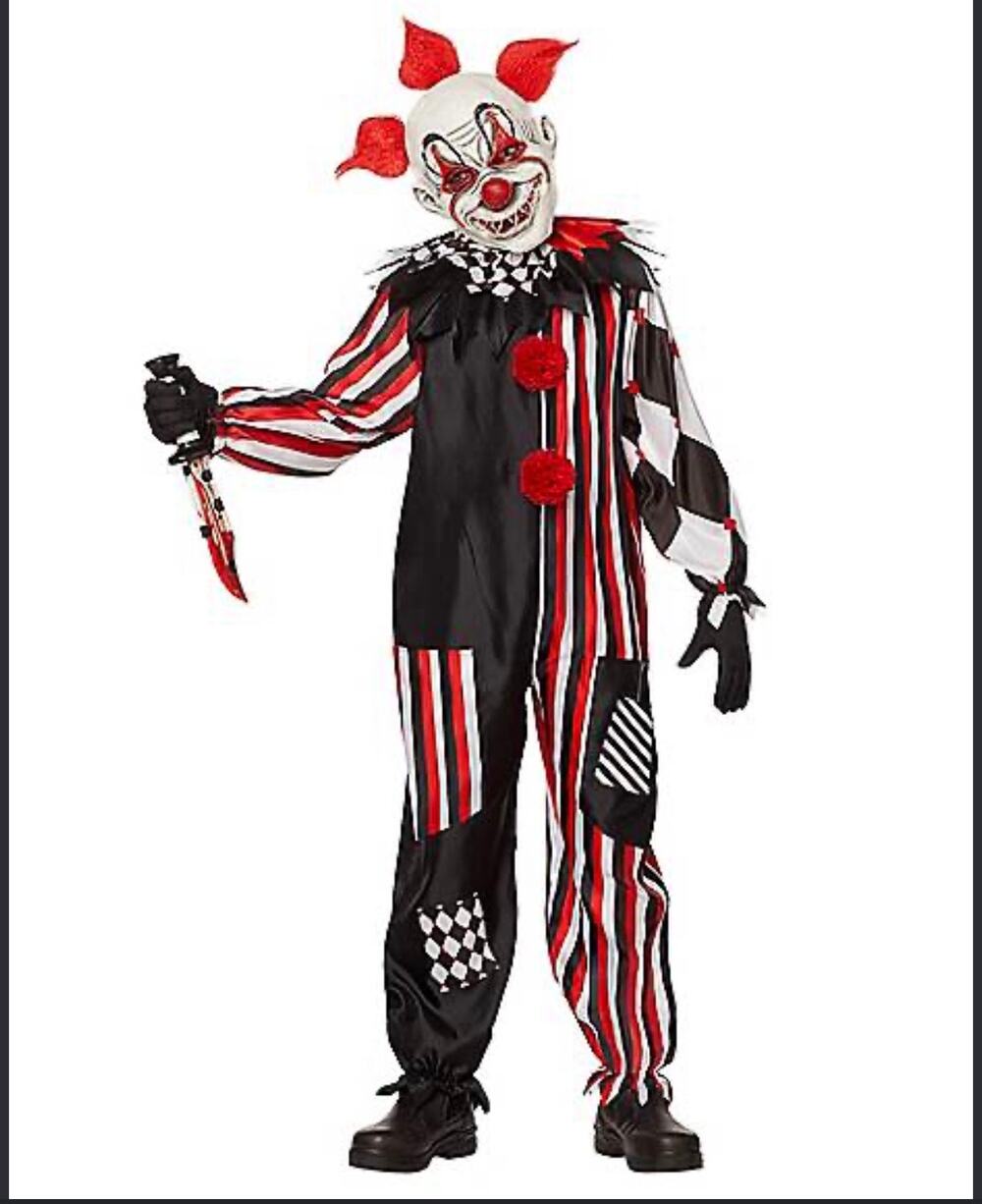 LED Light-Up Scary Clown Halloween Costume Kids XL – Complete Set